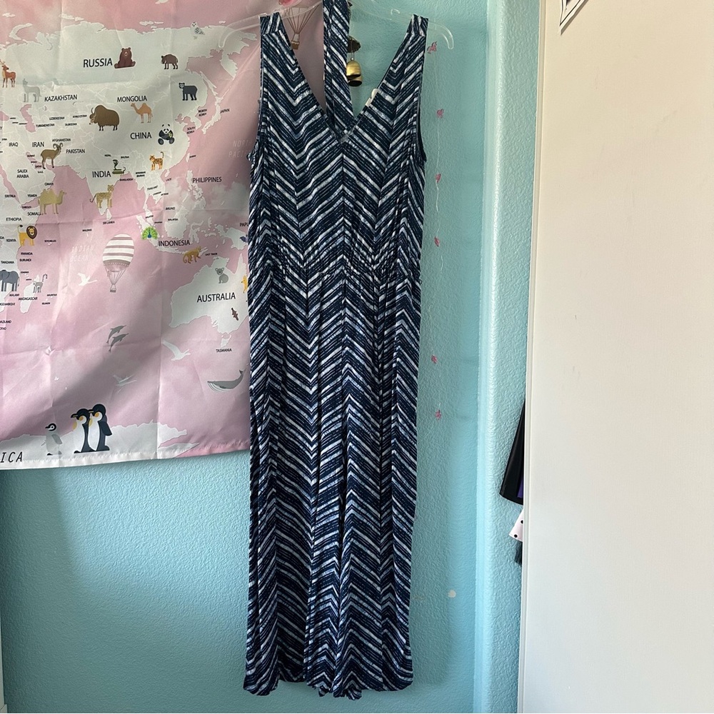 GAP Navy Chevron Jumpsuit with Belt